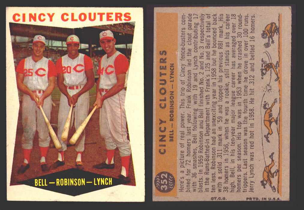 1960 Topps Baseball Trading Card You Pick Singles #250-#572 VG/EX 352 - Cincy Clouters  - TvMovieCards.com