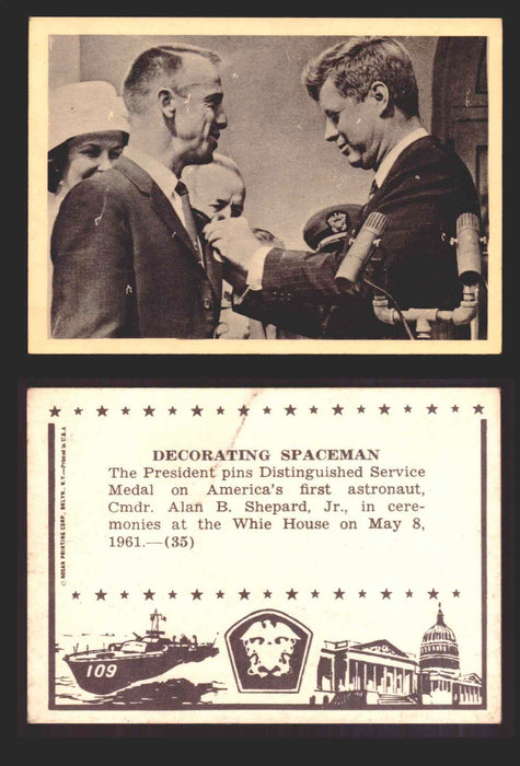 1963 John F. Kennedy JFK Rosan Trading Card You Pick Singles #1-66 35   Decorating Spaceman  - TvMovieCards.com