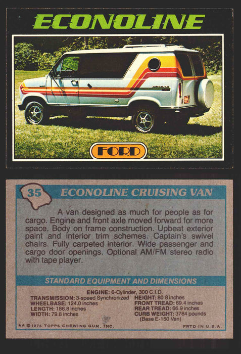 1976 Autos of 1977 Vintage Trading Cards You Pick Singles #1-99 Topps 35   Ford Econoline Cruising Van  - TvMovieCards.com
