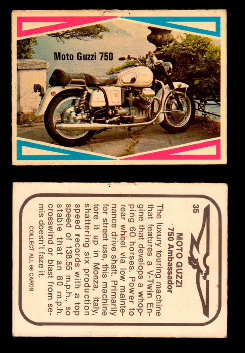 1972 Street Choppers & Hot Bikes Vintage Trading Card You Pick Singles #1-66 #35   Moto Guzzi 750 (pin holes)  - TvMovieCards.com