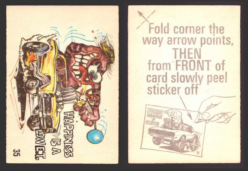 1969 Odd Rods Vintage Sticker Trading Cards #1-#44 You Pick Singles Donruss #	35	Happiness is a Low E.T.  - TvMovieCards.com