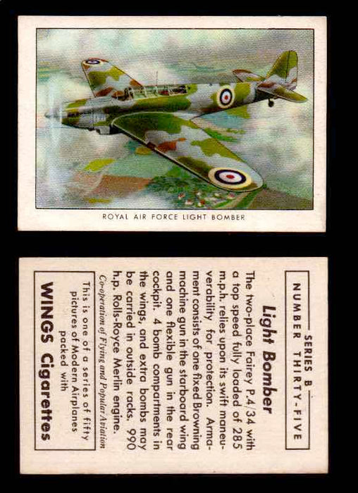 1941 Modern American Airplanes Series B Vintage Trading Cards Pick Singles #1-50 35	 	Royal Air Force Light Bomber  - TvMovieCards.com