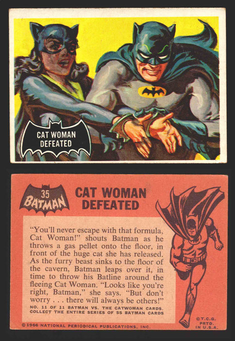 1966 Batman (Black Bat) Vintage Trading Card You Pick Singles #1-55 #	 35   Cat Woman Defeated  - TvMovieCards.com
