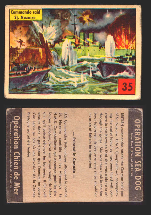 1954 Parkhurst Operation Sea Dogs You Pick Single Trading Cards #1-50 V339-9 35 Commando Raid St. Nazaire  - TvMovieCards.com