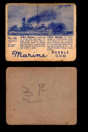 1944 Marine Bubble Gum World Wide V403-1 Vintage Trading Card #1-120 Singles #35 H.M.S. Barham  - TvMovieCards.com