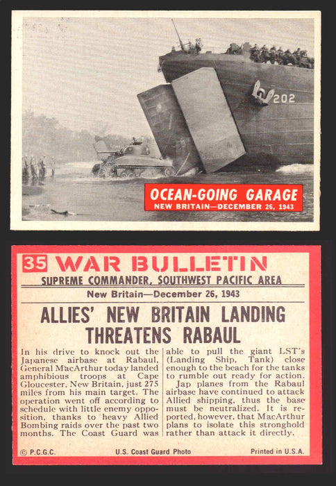 1965 War Bulletin Philadelphia Gum Vintage Trading Cards You Pick Singles #1-88 35   Ocean-Going Garage  - TvMovieCards.com