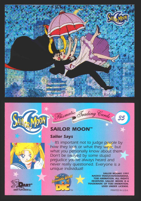 1997 Sailor Moon Prismatic You Pick Trading Card Singles #1-#72 No Cracks 35   Sailor Says: It's important not to judge people  - TvMovieCards.com