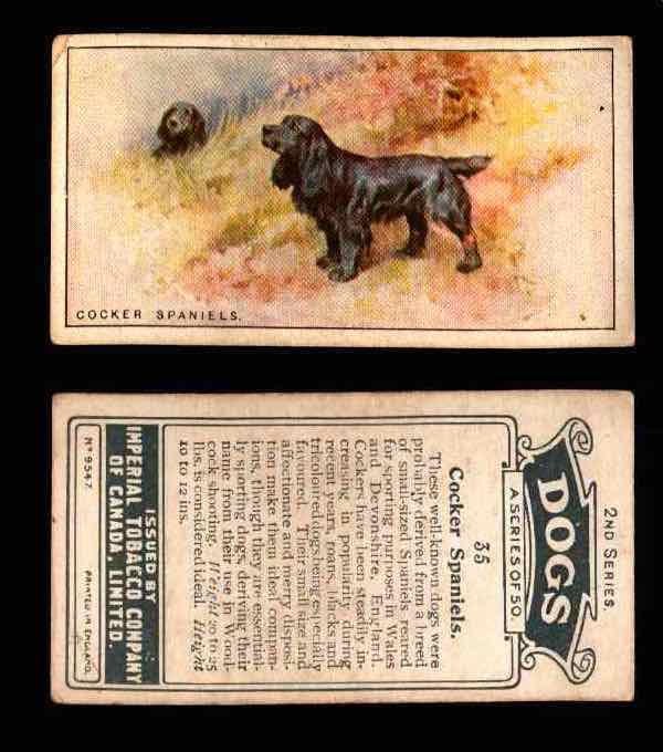 1925 Dogs 2nd Series Imperial Tobacco Vintage Trading Cards U Pick Singles #1-50 #35 Cocker Spaniels  - TvMovieCards.com