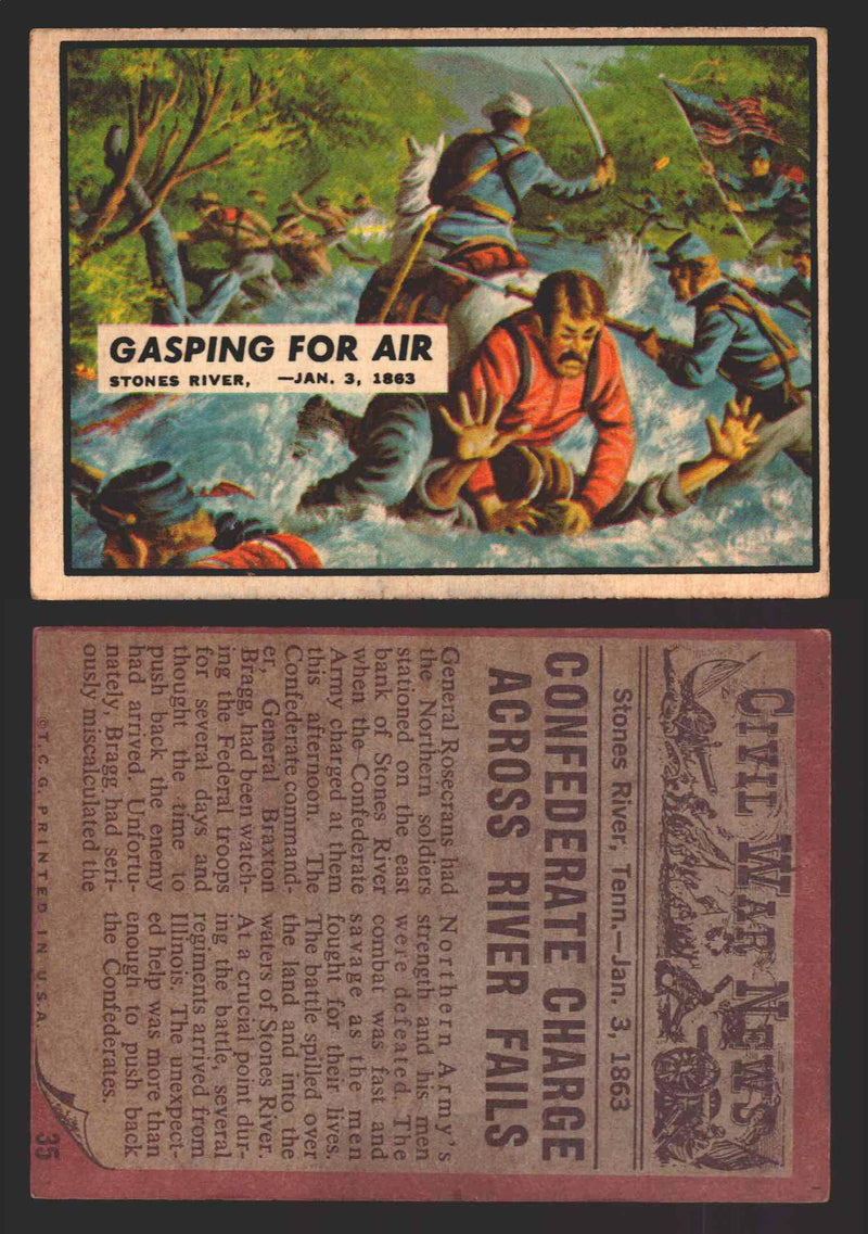 1962 Civil War News Topps TCG Trading Card You Pick Single Cards #1 - 88 35   Gasping for Air  - TvMovieCards.com