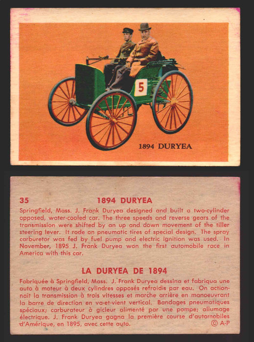 1959 Parkhurst Old Time Cars Vintage Trading Card You Pick Singles #1-64 V339-16 35	1894 Duryea  - TvMovieCards.com