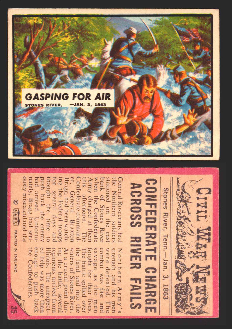 Civil War News Vintage Trading Cards A&BC Gum You Pick Singles #1-88 1965 35   Gasping for Air  - TvMovieCards.com