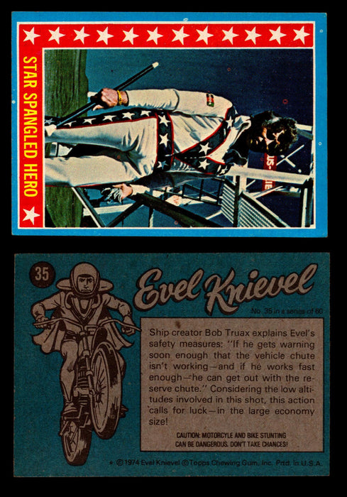 Evel Knievel Topps 1974 Vintage Trading Cards You Pick Singles #1-60 #35  - TvMovieCards.com