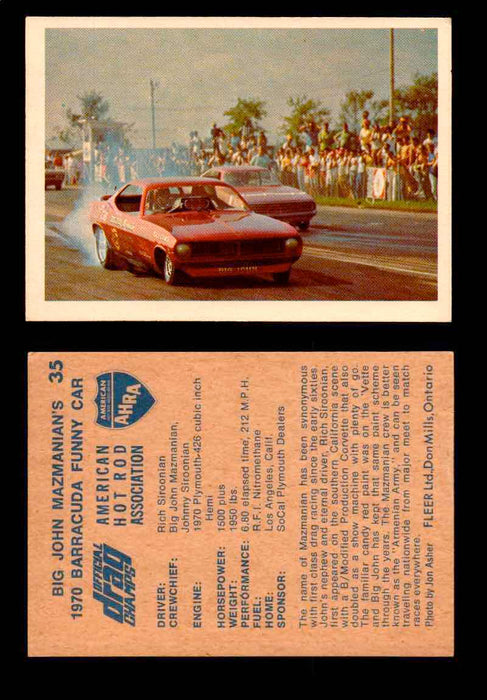 AHRA Official Drag Champs 1971 Fleer Canada Trading Cards You Pick Singles #1-63 35   "Big John" Mazmanian's                           1970 Barracuda Funny Car  - TvMovieCards.com