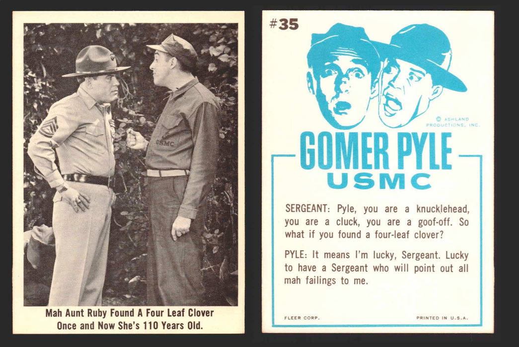 1965 Gomer Pyle Vintage Trading Cards You Pick Singles #1-66 Fleer 35   Mah aunt Ruby found a four leaf clover once and no  - TvMovieCards.com