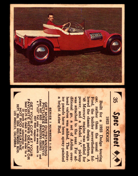1965 Donruss Spec Sheet Vintage Hot Rods Trading Cards You Pick Singles #1-66 #35  - TvMovieCards.com