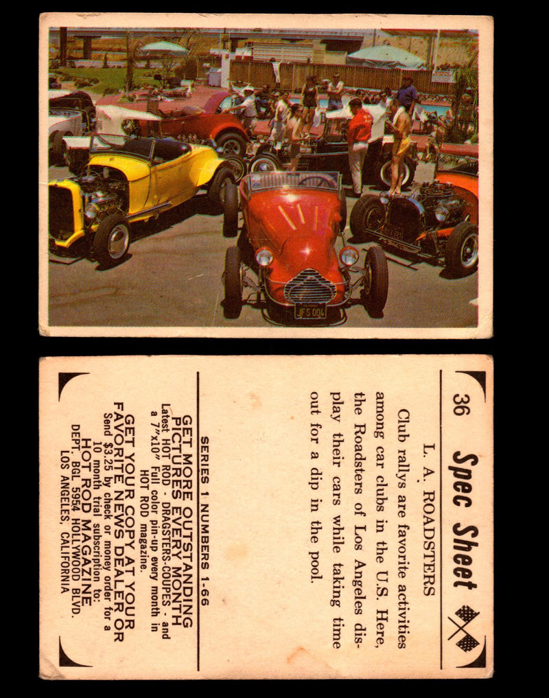 1965 Donruss Spec Sheet Vintage Hot Rods Trading Cards You Pick Singles #1-66 #36  - TvMovieCards.com