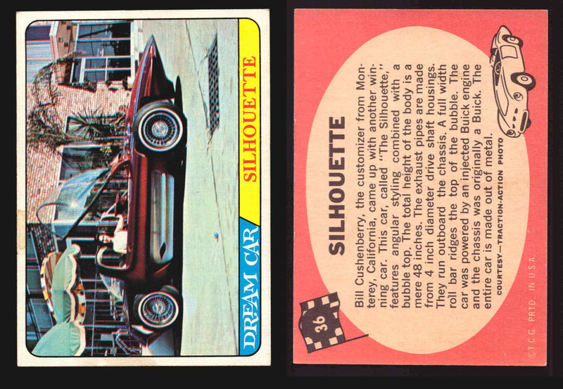 Hot Rods Topps 1968 George Barris Vintage Trading Cards #1-66 You Pick Singles #36 Silhouette  - TvMovieCards.com