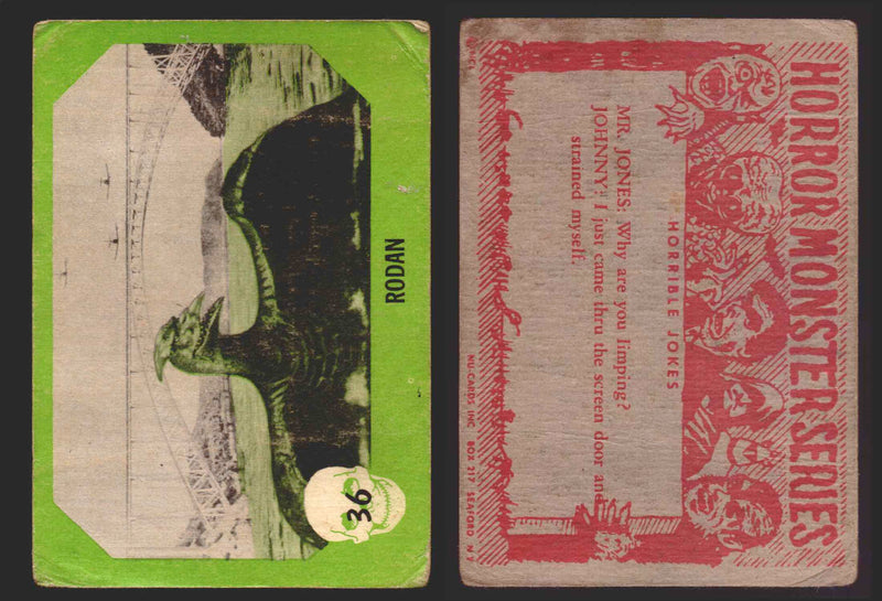 1961 Horror Monsters Series 1 Green Trading Card You Pick Singles #1-66 NuCard #	 36   Rodan  - TvMovieCards.com