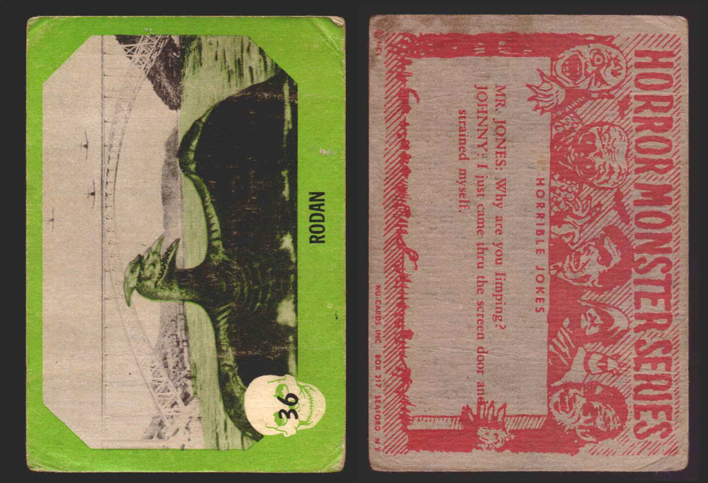 1961 Horror Monsters Series 1 Green Trading Card You Pick Singles #1-66 NuCard #	 36   Rodan  - TvMovieCards.com
