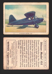 1940 Wings Cigarettes Modern Airplanes Series A B C You Pick Single Trading Card #36 Stinson Model 105 - TvMovieCards.com