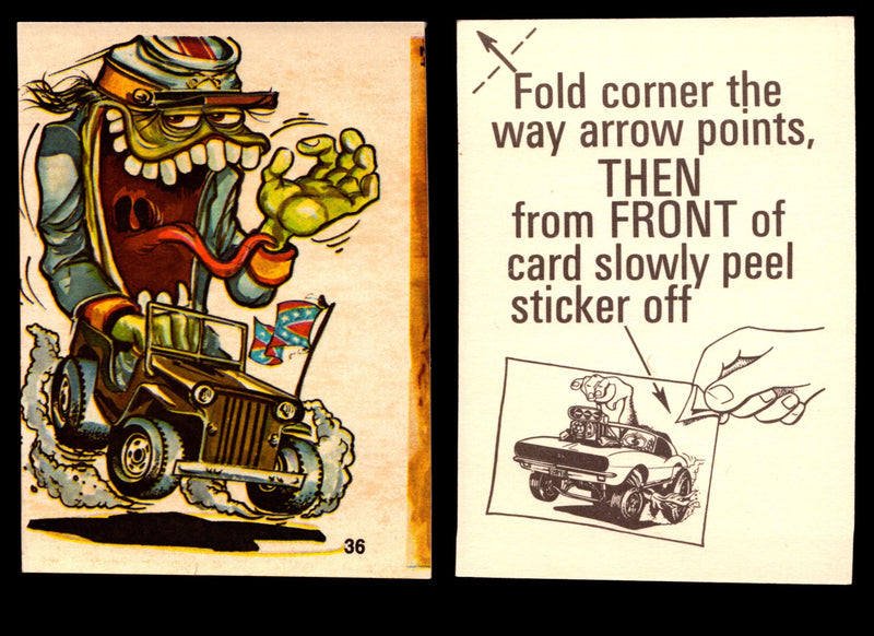 Fabulous Odd Rods Vintage Sticker Cards 1973 #1-#66 You Pick Singles #36 Rebel Buggy  - TvMovieCards.com