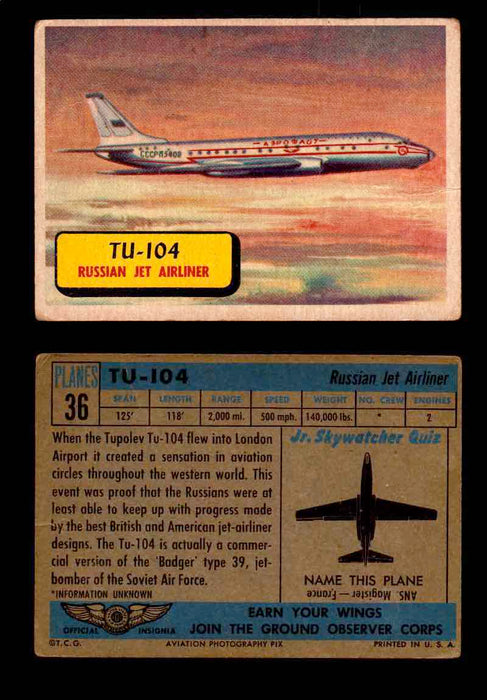 1957 Planes Series I Topps Vintage Card You Pick Singles #1-60 #36  - TvMovieCards.com