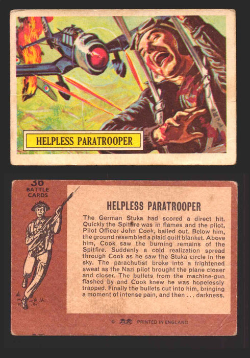 1965 Battle World War II A&BC Vintage Trading Card You Pick Singles #1-#73 36   Helpless Paratrooper  - TvMovieCards.com