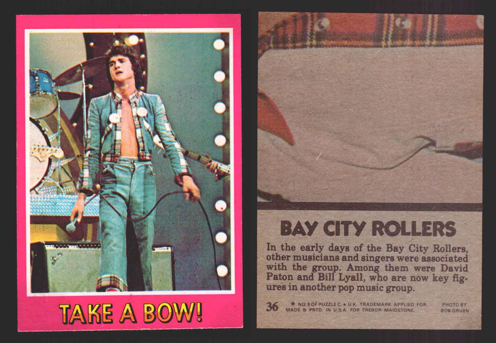 1975 Bay City Rollers Vintage Trading Cards You Pick Singles #1-66 Trebor 36   Take A Bow!  - TvMovieCards.com
