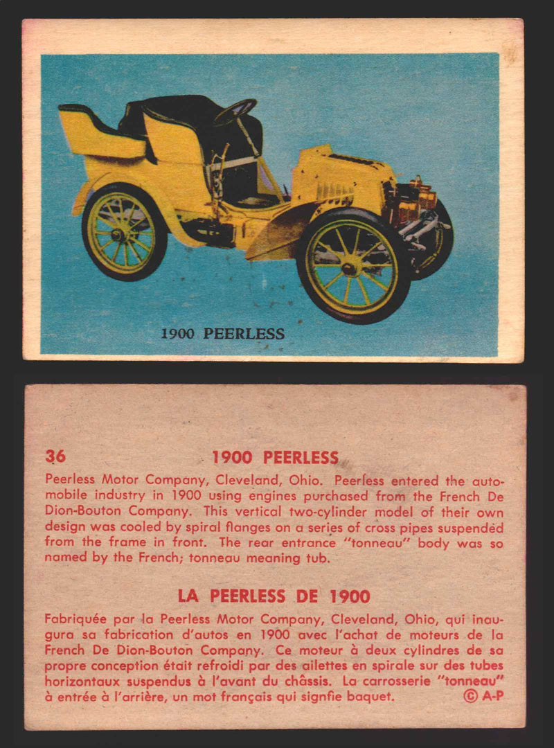 1959 Parkhurst Old Time Cars Vintage Trading Card You Pick Singles #1-64 V339-16 36	1900 Peerless  - TvMovieCards.com