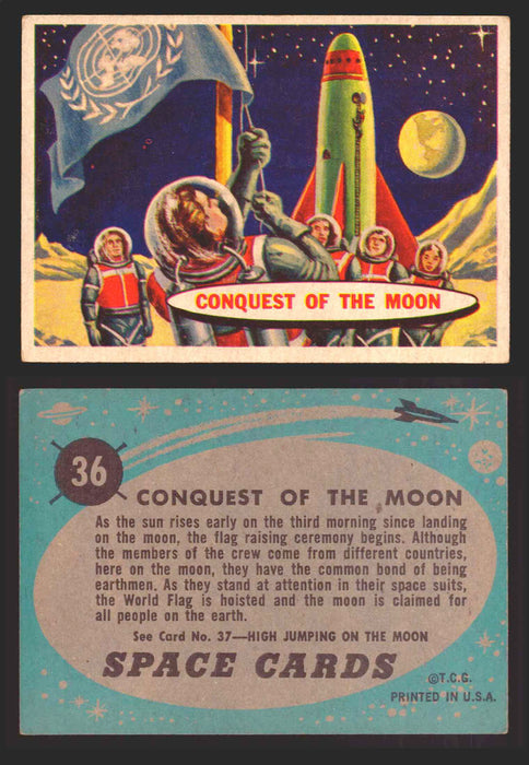 1957 Space Cards Topps Vintage Trading Cards #1-88 You Pick Singles 36   Conquest of the Moon  - TvMovieCards.com