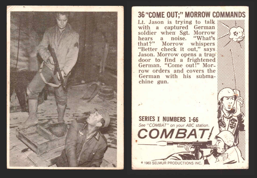 1963 Combat Series I Donruss Selmur Vintage Card You Pick Singles #1-66 36   "Come Out" Morrow Commands  - TvMovieCards.com