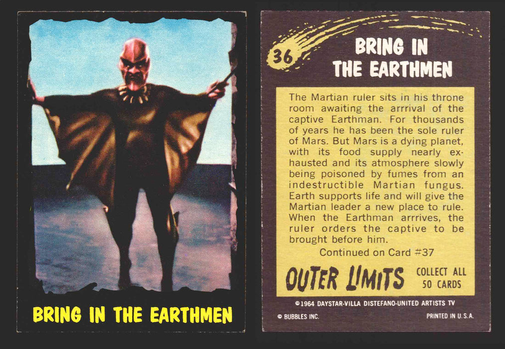 1964 Outer Limits Bubble Inc Vintage Trading Cards #1-50 You Pick Singles #36  - TvMovieCards.com