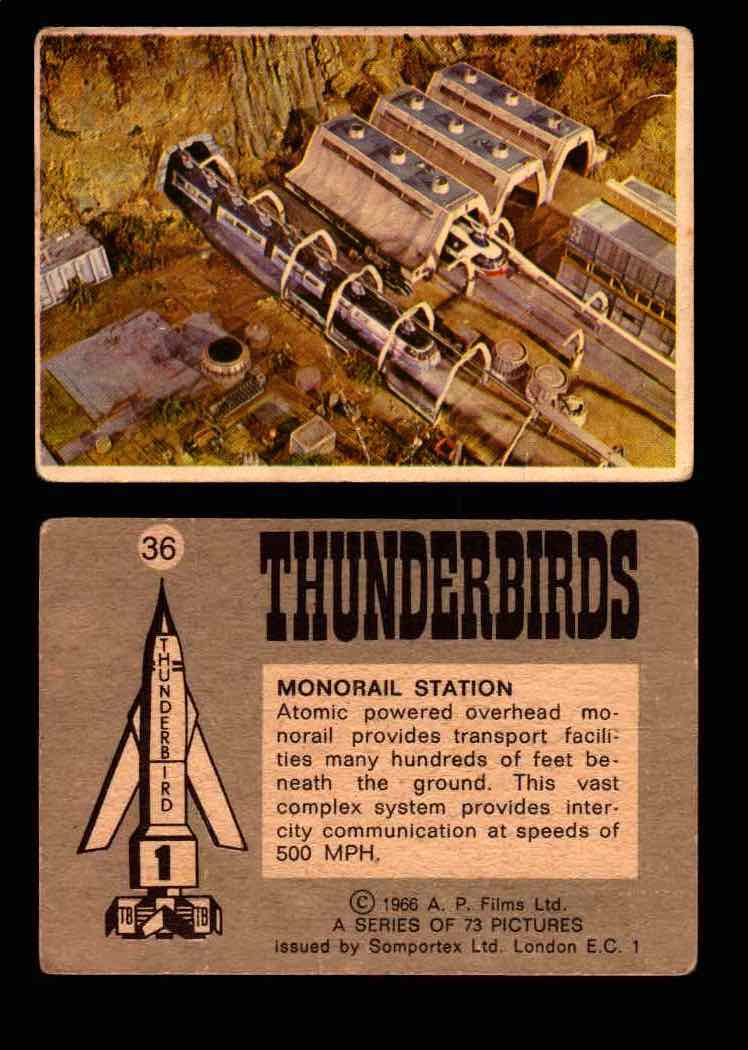 Thunderbirds Vintage Trading Card Singles #1-72 Somportex 1966 #36  - TvMovieCards.com