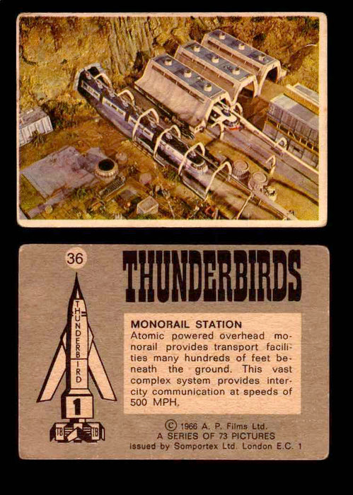 Thunderbirds Vintage Trading Card Singles #1-72 Somportex 1966 #36  - TvMovieCards.com