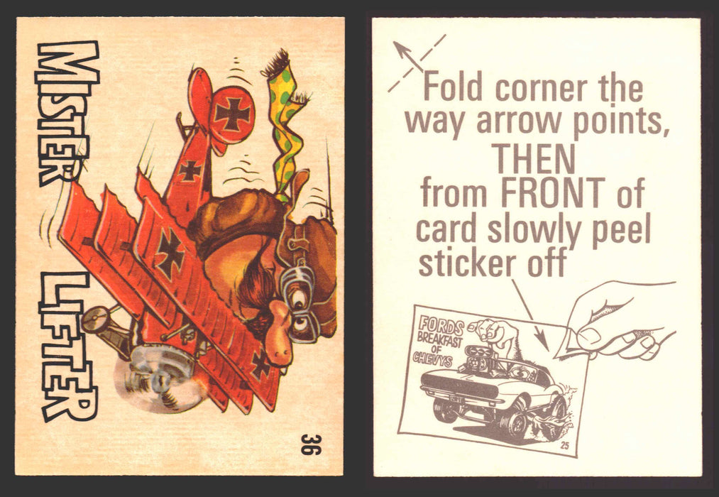 1969 Odd Rods Vintage Sticker Trading Cards #1-#44 You Pick Singles Donruss #	36	Mister Lifter  - TvMovieCards.com