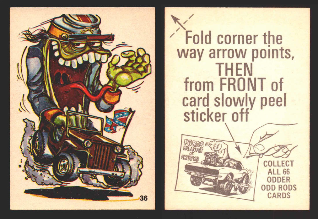 1970 Odder Odd Rods Donruss Vintage Trading Cards #1-66 You Pick Singles 36   (Rebel buggy)  - TvMovieCards.com