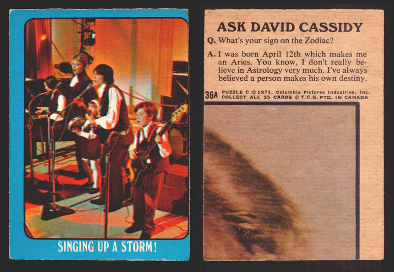 1971 The Partridge Family Series 2 Blue You Pick Single Cards #1-55 O-Pee-Chee 36A  - TvMovieCards.com
