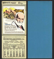 Ripley's Believe It or Not Facts Foldout Advertising Calendar 1933 - 1942 You Pi August	1936  - TvMovieCards.com