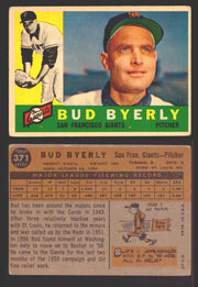 1960 Topps Baseball Trading Card You Pick Singles #250-#572 VG/EX 371 - Bud Byerly  - TvMovieCards.com