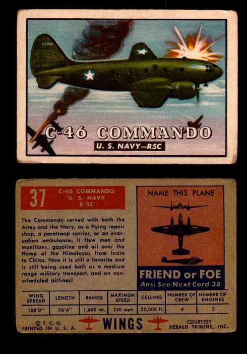1952 Wings Topps TCG Vintage Trading Cards You Pick Singles #1-100 #37  - TvMovieCards.com