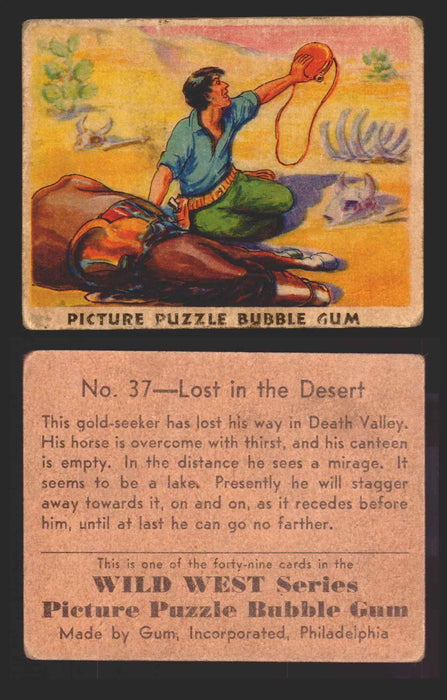 Wild West Series Vintage Trading Card You Pick Singles #1-#49 Gum Inc. 1933 37   Lost in the Desert  - TvMovieCards.com