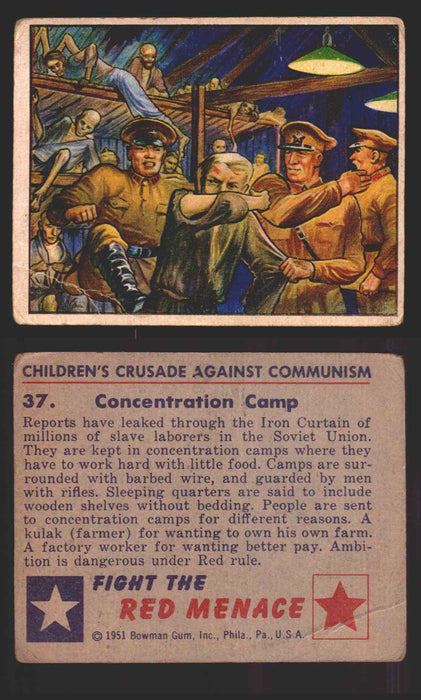 1951 Red Menace Vintage Trading Cards #1-48 You Pick Singles Bowman Gum 37   Concentration Camp  - TvMovieCards.com