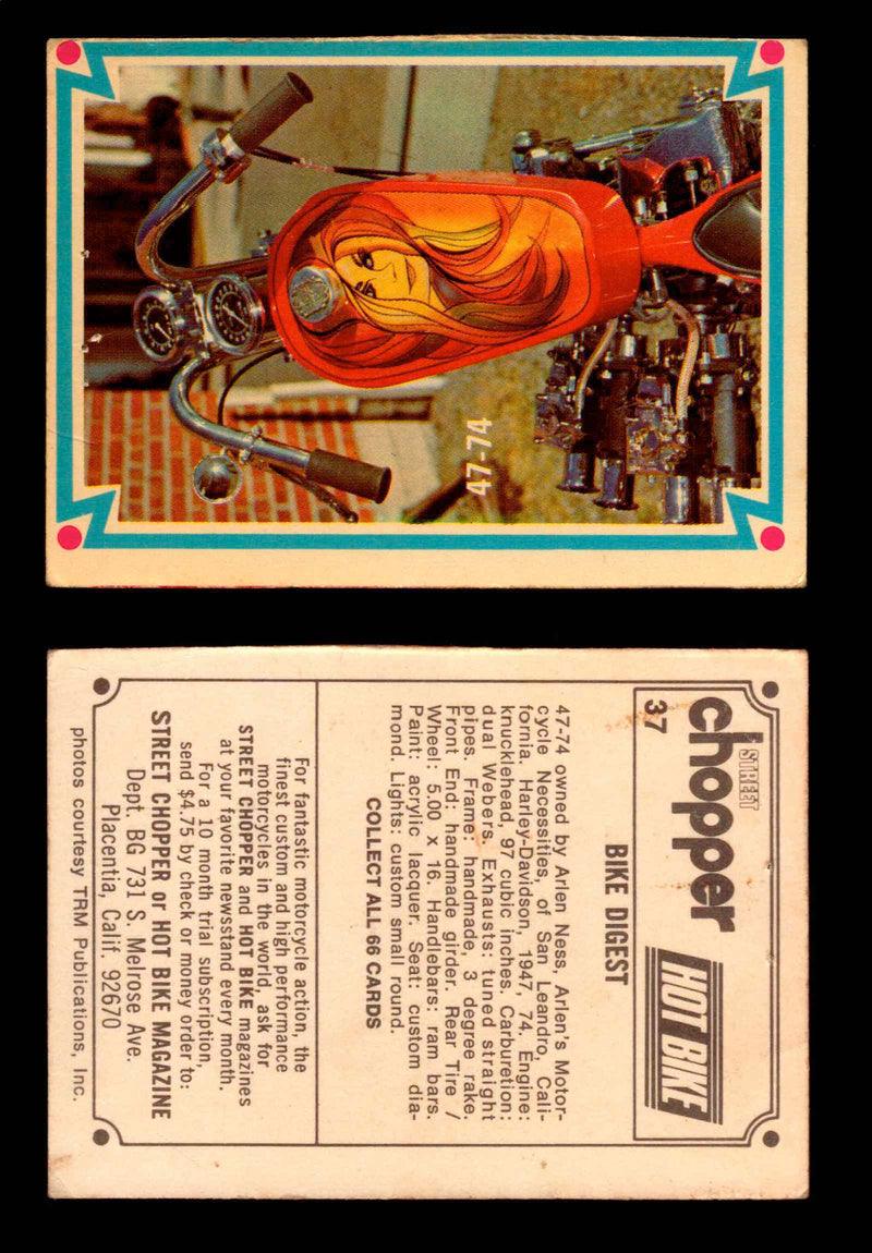 1972 Street Choppers & Hot Bikes Vintage Trading Card You Pick Singles #1-66 #37   47-74 (pin holes)  - TvMovieCards.com