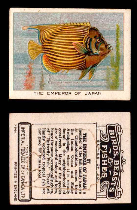 1923 Birds, Beasts, Fishes C1 Imperial Tobacco Vintage Trading Cards Singles #37 The Emperor of Japan  - TvMovieCards.com