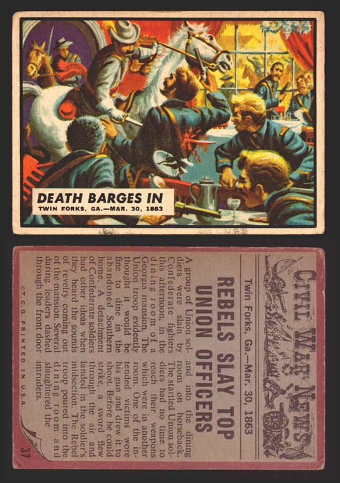 1962 Civil War News Topps TCG Trading Card You Pick Single Cards #1 - 88 37   Death Barges In  - TvMovieCards.com