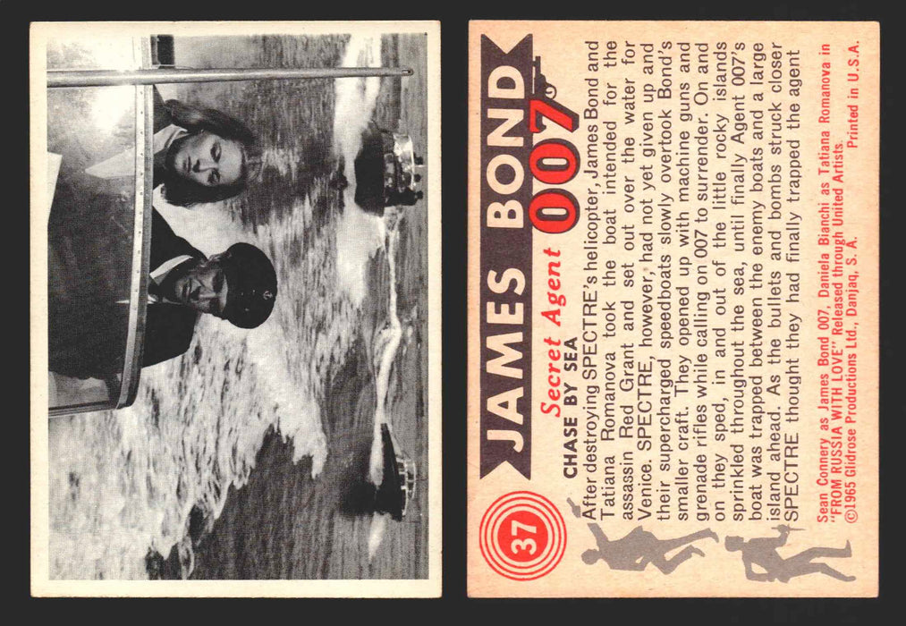 1965 James Bond 007 Glidrose Vintage Trading Cards You Pick Singles #1-66 37   Chase By Sea  - TvMovieCards.com