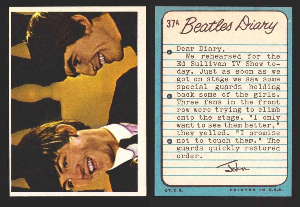 Beatles Diary Topps 1964 Vintage Trading Cards You Pick Singles #1A-#60A #	37	A  - TvMovieCards.com