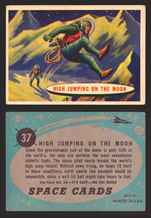 1957 Space Cards Topps Vintage Trading Cards #1-88 You Pick Singles 37   High Jumping on the Moon  - TvMovieCards.com