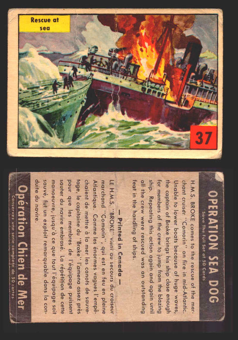 1954 Parkhurst Operation Sea Dogs You Pick Single Trading Cards #1-50 V339-9 37 Rescue at Sea  - TvMovieCards.com