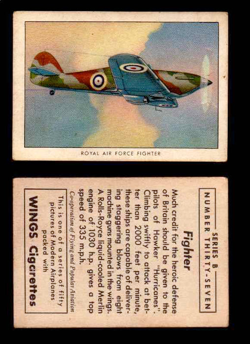 1941 Modern American Airplanes Series B Vintage Trading Cards Pick Singles #1-50 37	 	Royal Air Force Fighter  - TvMovieCards.com